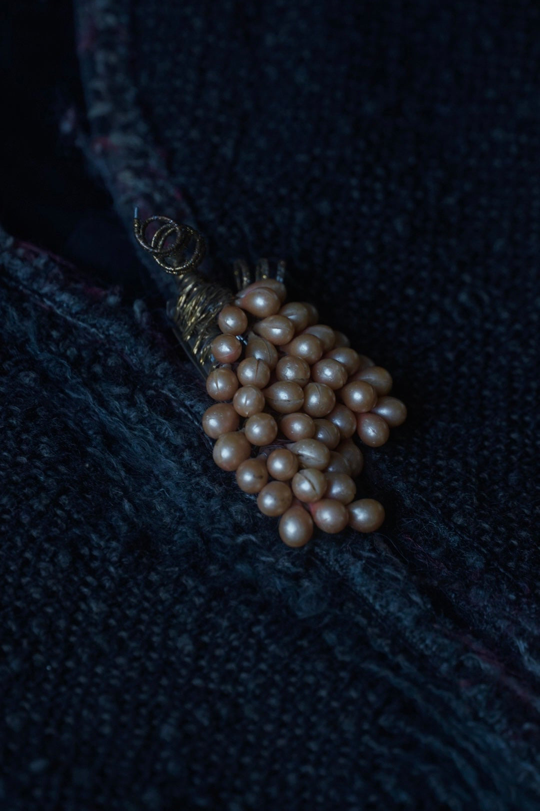 1950's Grape Pearl Dress Pin