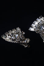 Vintage Smoke Gray Cut Glass Earrings