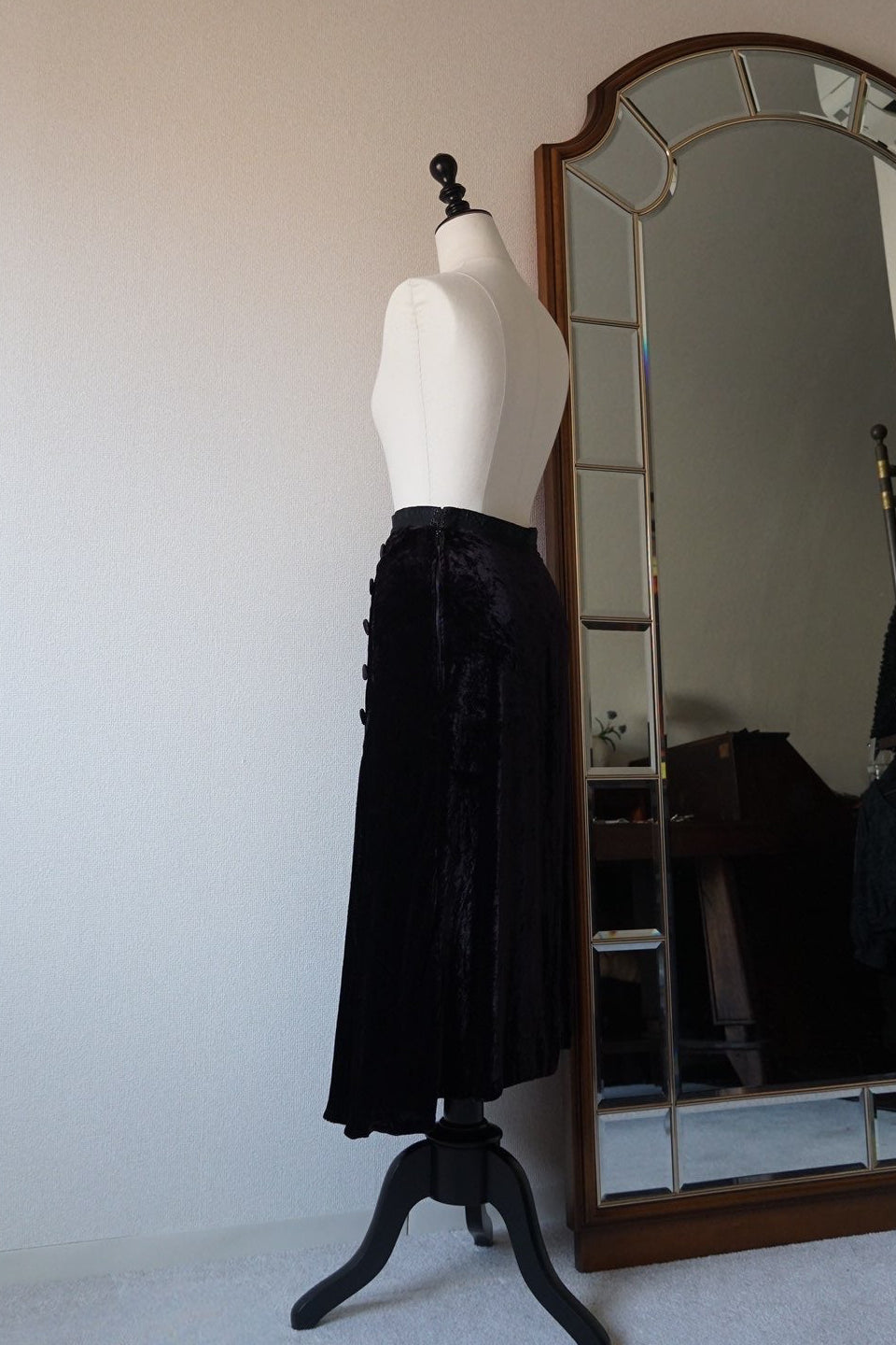 1900's Silk Velvet Tight Skirt