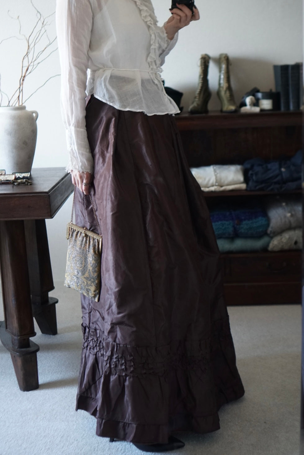 1880’s Victorian Brown Ruffle Skirt