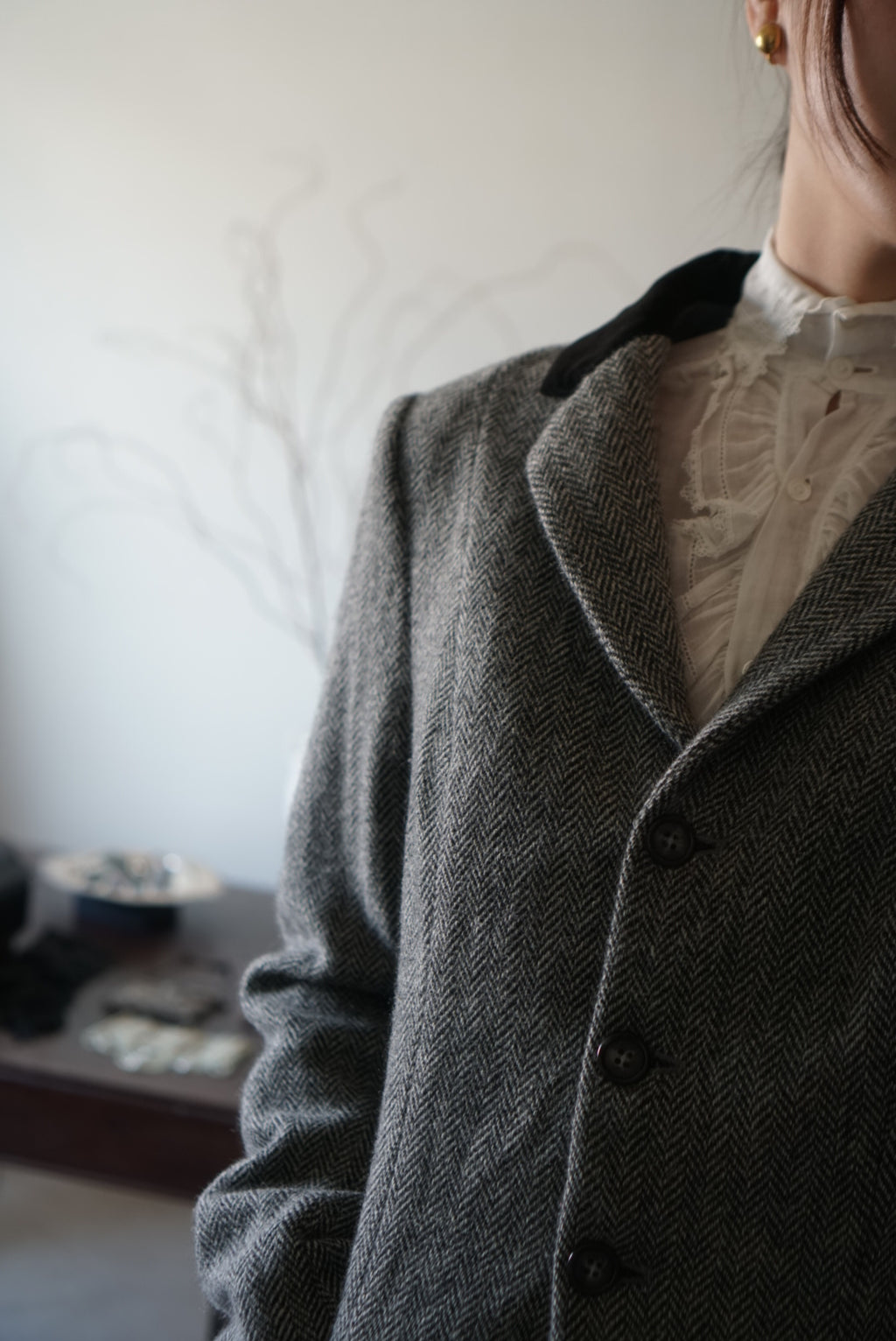 Vintage Grey Herringbone Jacket