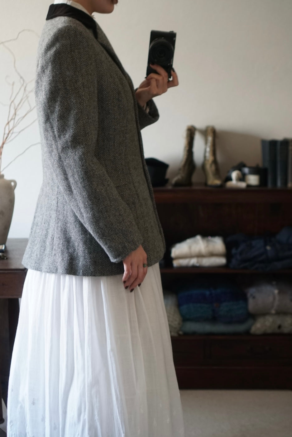Vintage Grey Herringbone Jacket