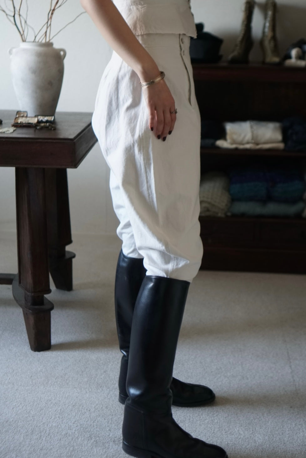 1900's White Cotton Riding Pants