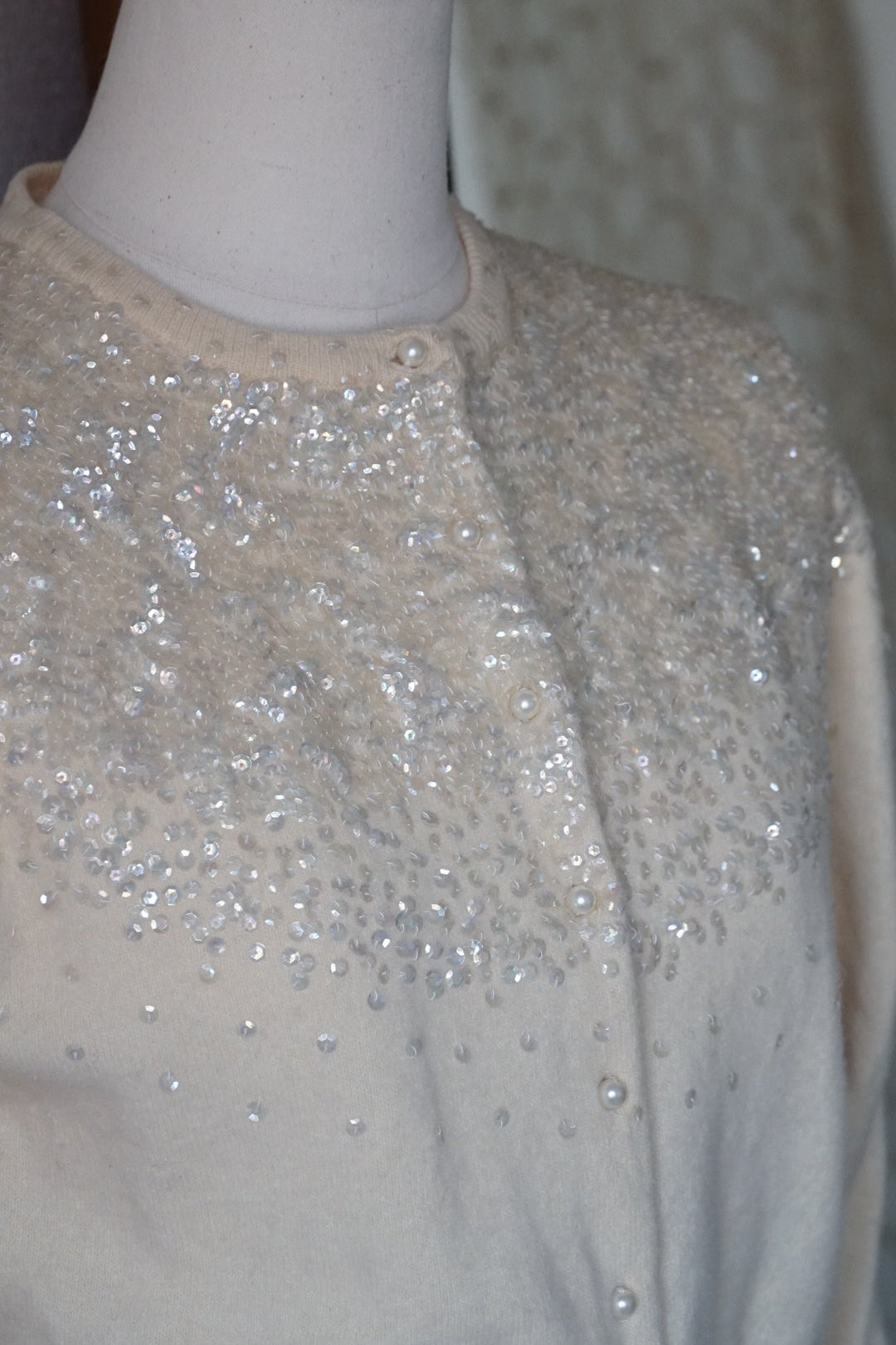 1950's Sequins Wool Cardigan
