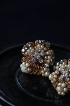 1950’s Original by Robert Rhinestone × Pearl Earrings