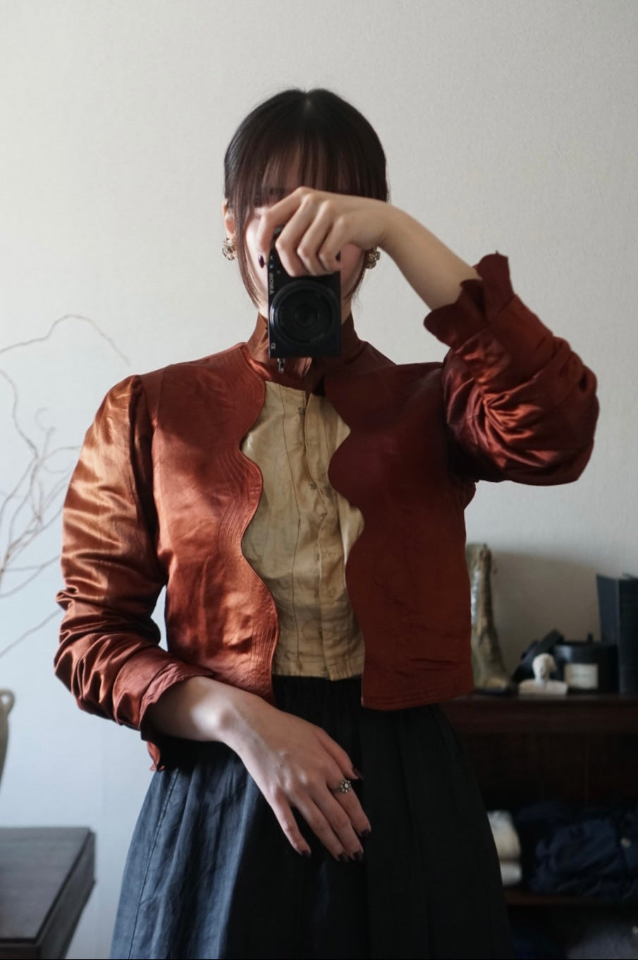 Victorian Orange Silk Jacket