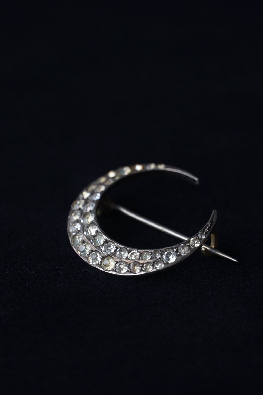 1920-30's Crescent Moon Glass Brooch