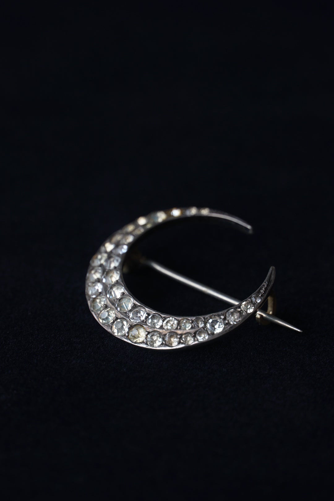 1920-30's Crescent Moon Glass Brooch