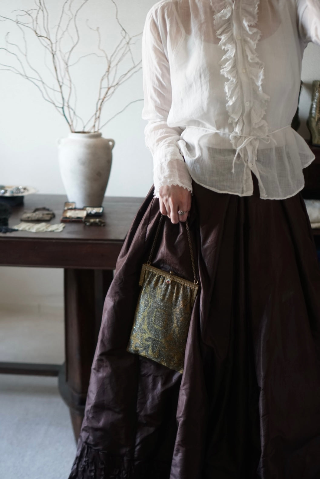 Antique French Micro Beads Bag