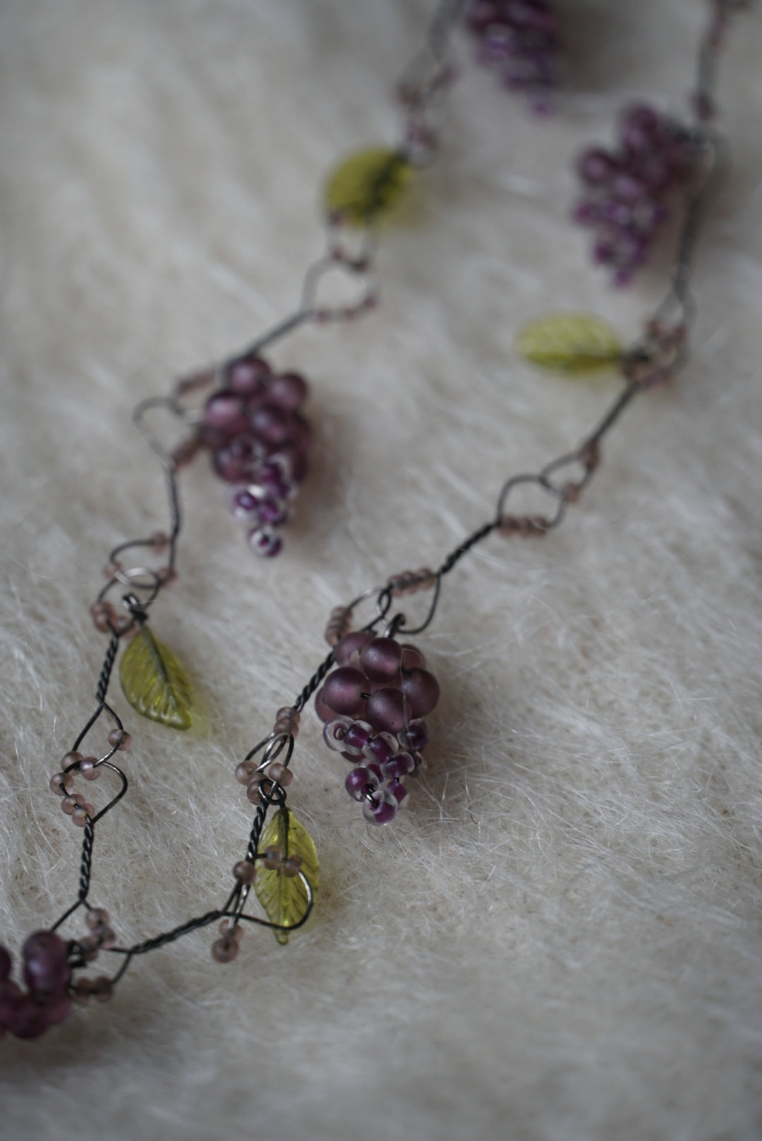 Vintage Grape Glass Necklace