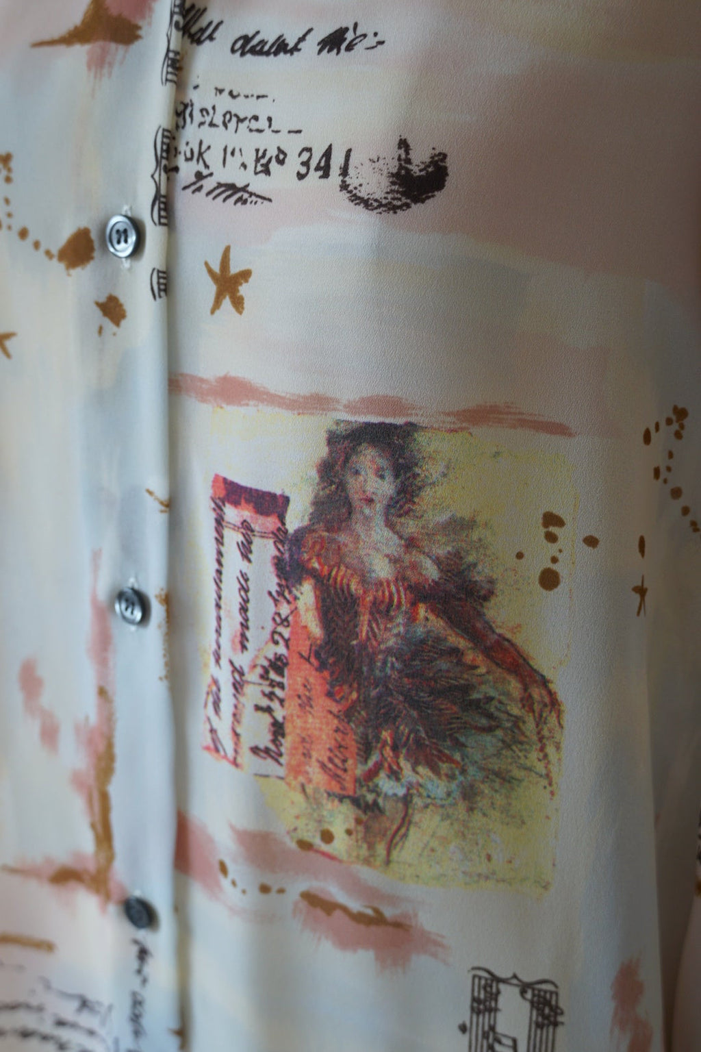 Vintage Printed Chiffon Shirt