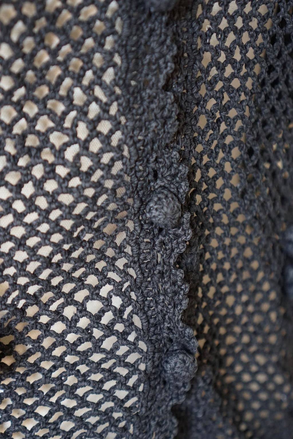 1950's Hand Crocheted Black Blouse