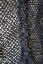 1950's Hand Crocheted Black Blouse