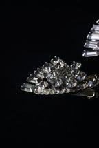 Vintage Smoke Gray Cut Glass Earrings
