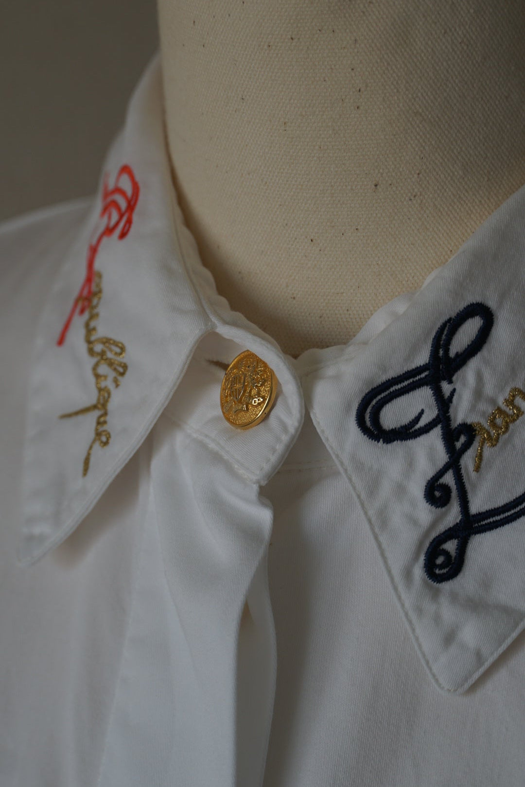 Vintage Embroidered White Shirt