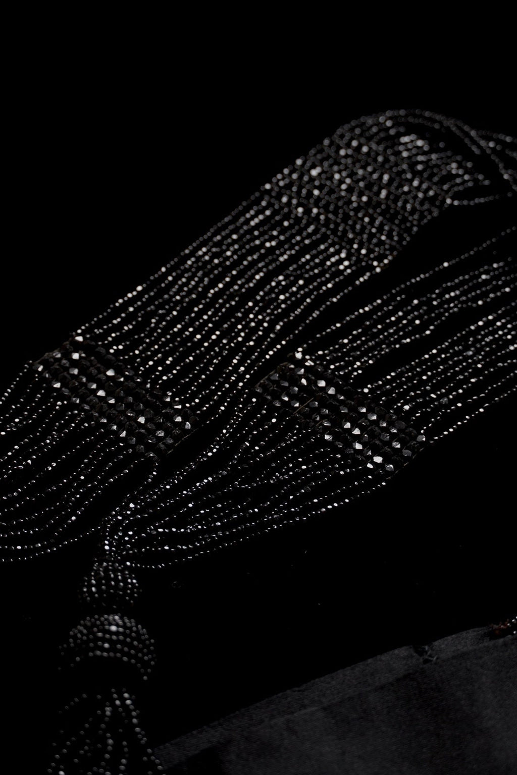 Victorian Jet Beaded Belt/Necklace with Tassels