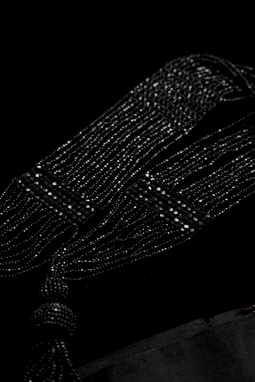 Victorian Jet Beaded Belt/Necklace with Tassels