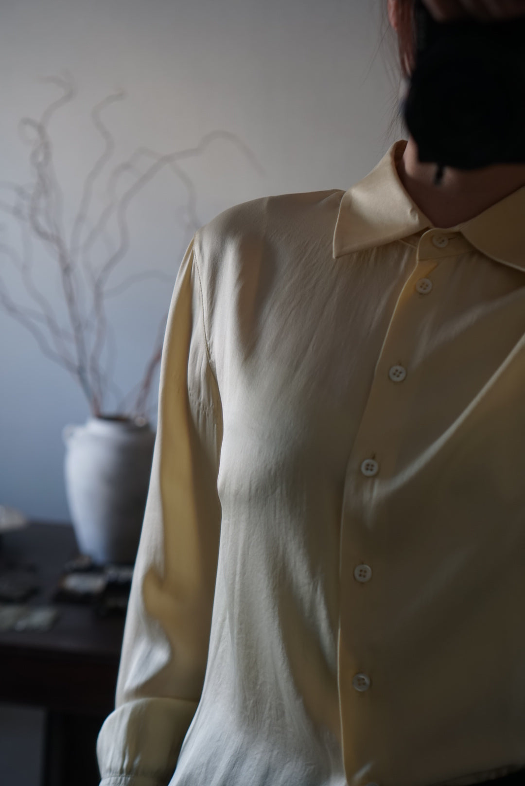 1980's Ivory Silk Shirt
