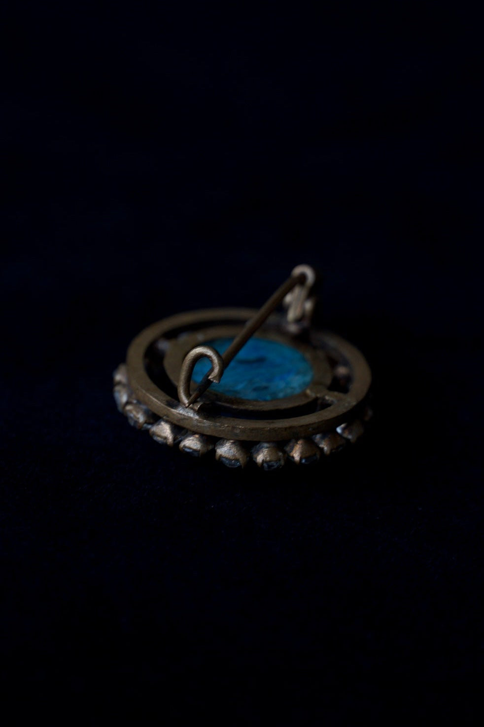 Georgian Blue Stone Pin Brooch