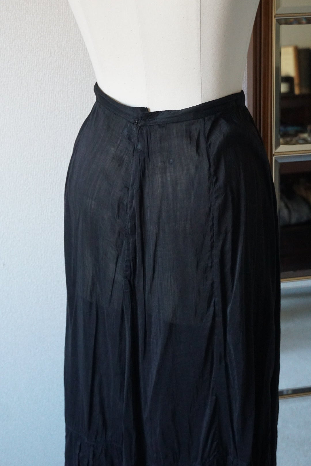 Victorian Black Cotton Slip Skirt