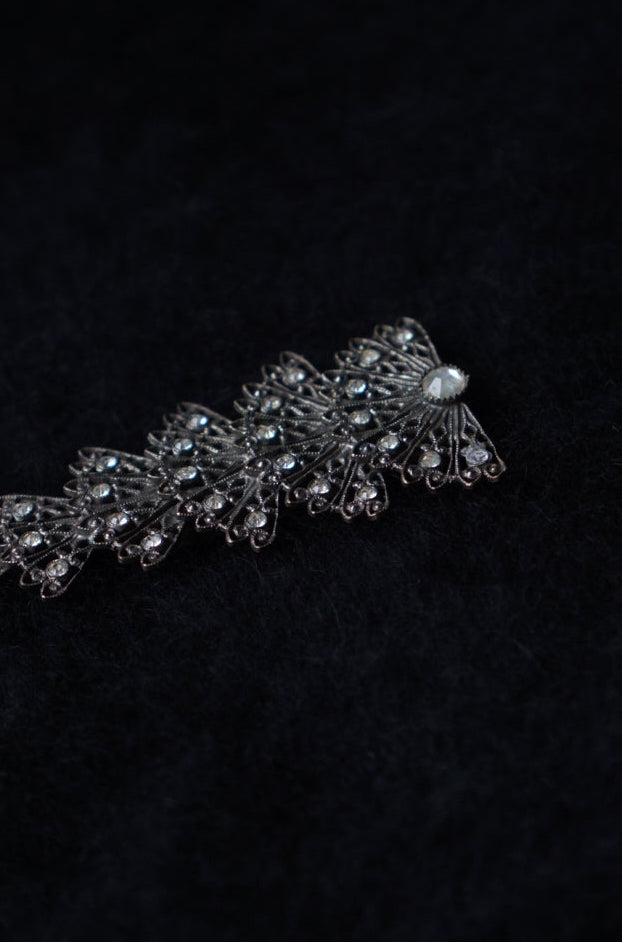 1930's Art Deco Paste Glass Dress Clip