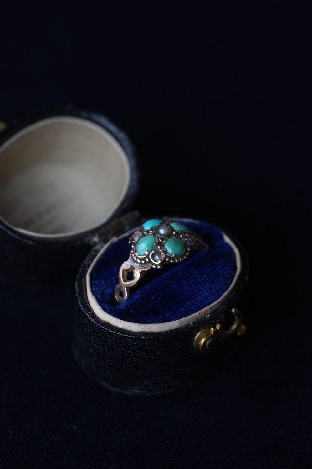 1864-65 Turquoise×Pearl×White Garnet Ring