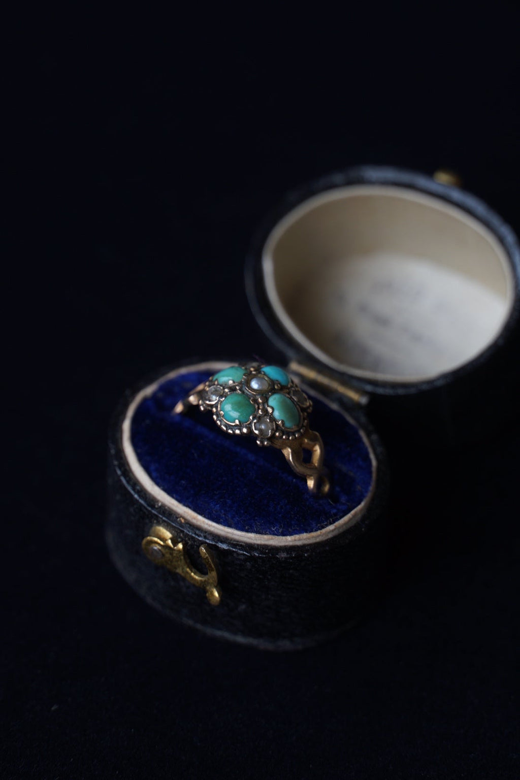 1864-65 Turquoise×Pearl×White Garnet Ring
