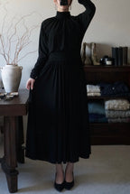 1980's Black High Neck Dress