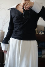Vintage Big Satin Collar Shirt