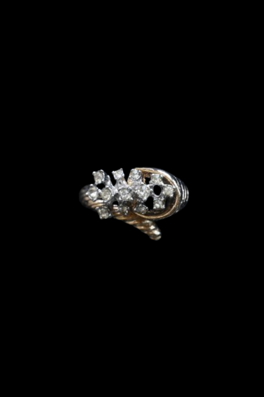 Vintage Twisted Cut Glass Bouquet Ring