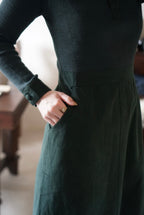 1970's Rib Knit×Suede Dress