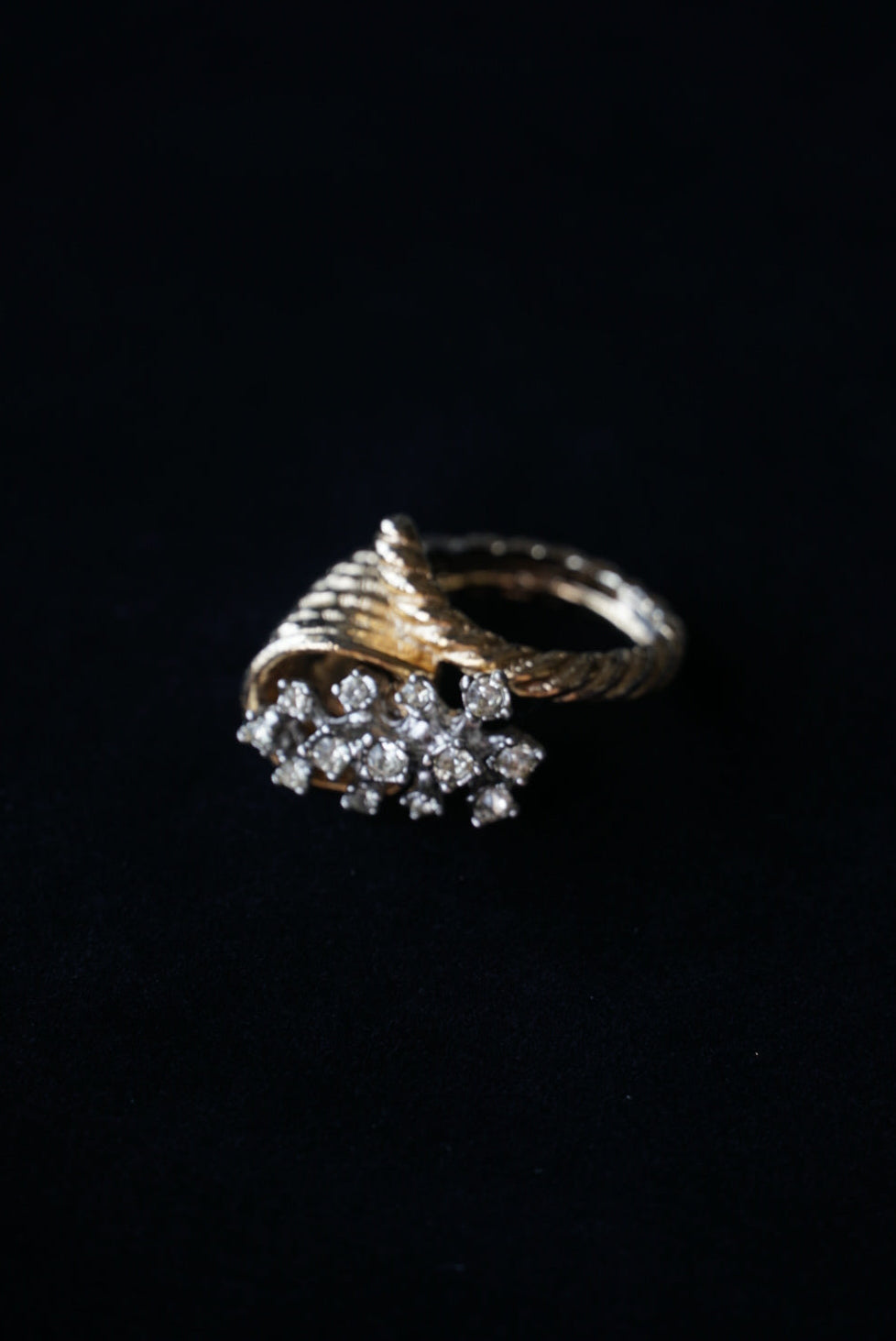 Vintage Twisted Cut Glass Bouquet Ring