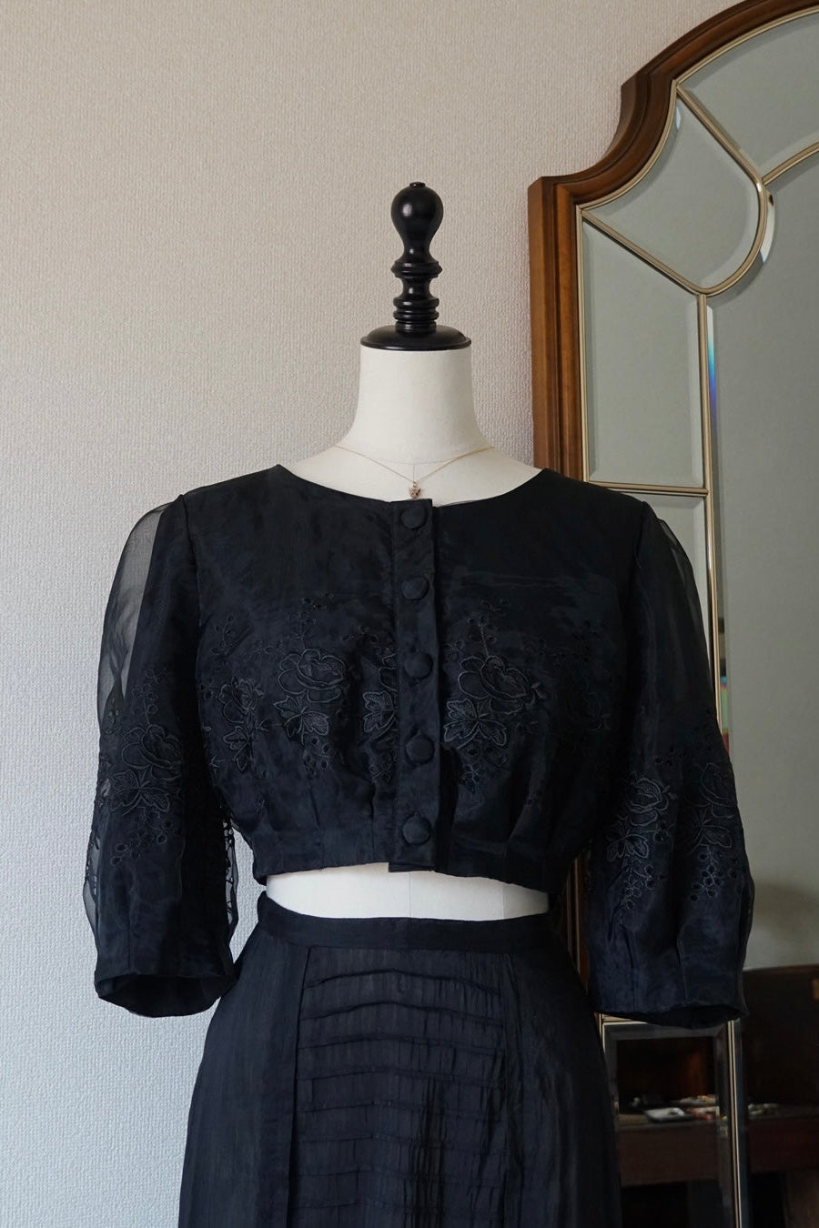 Vintage Black Sheer Blouse