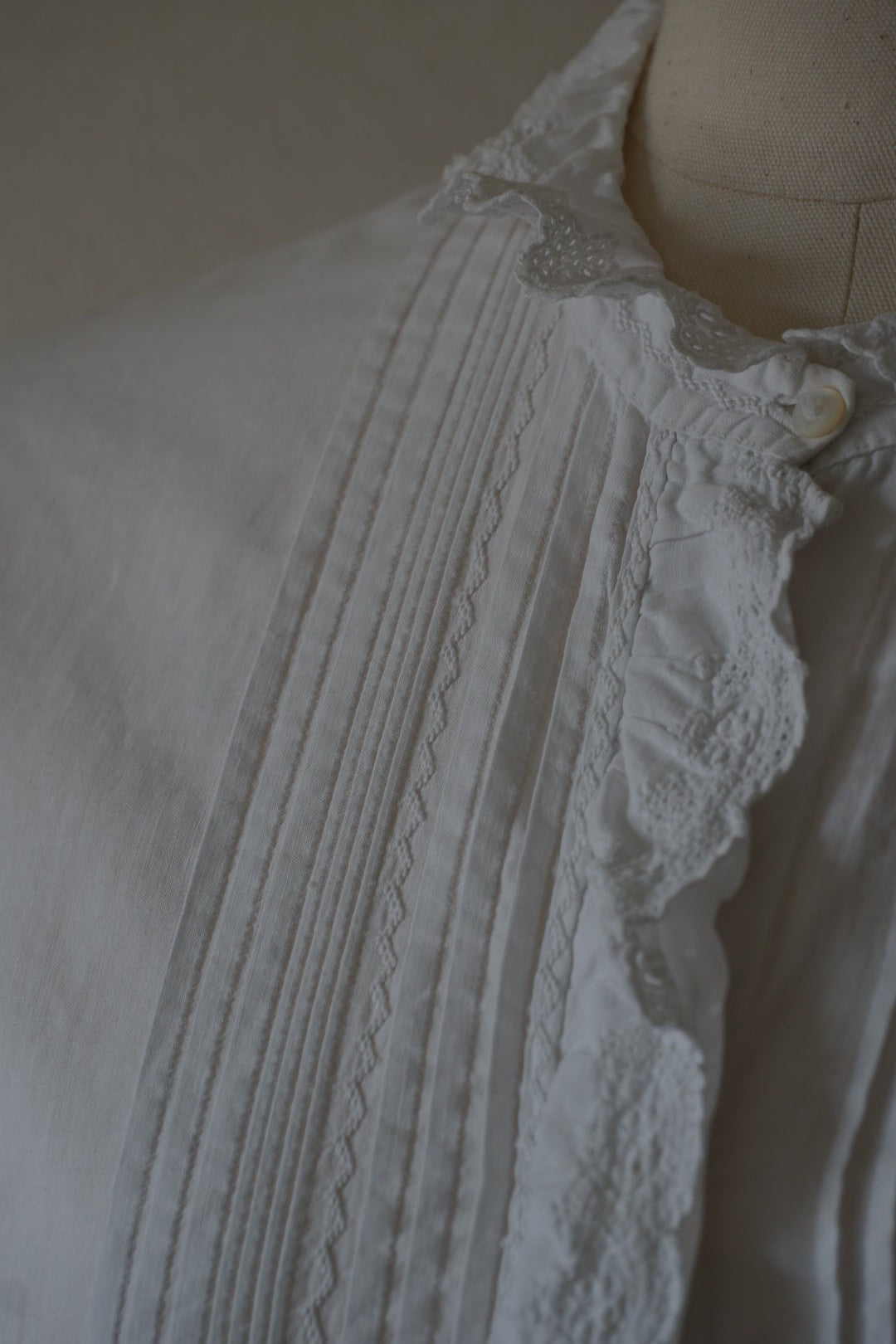 Antique French White Cotton Blouse