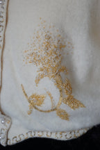 1950's Ivory Beaded Cardigan