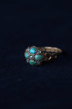 1864-65 Turquoise×Pearl×White Garnet Ring