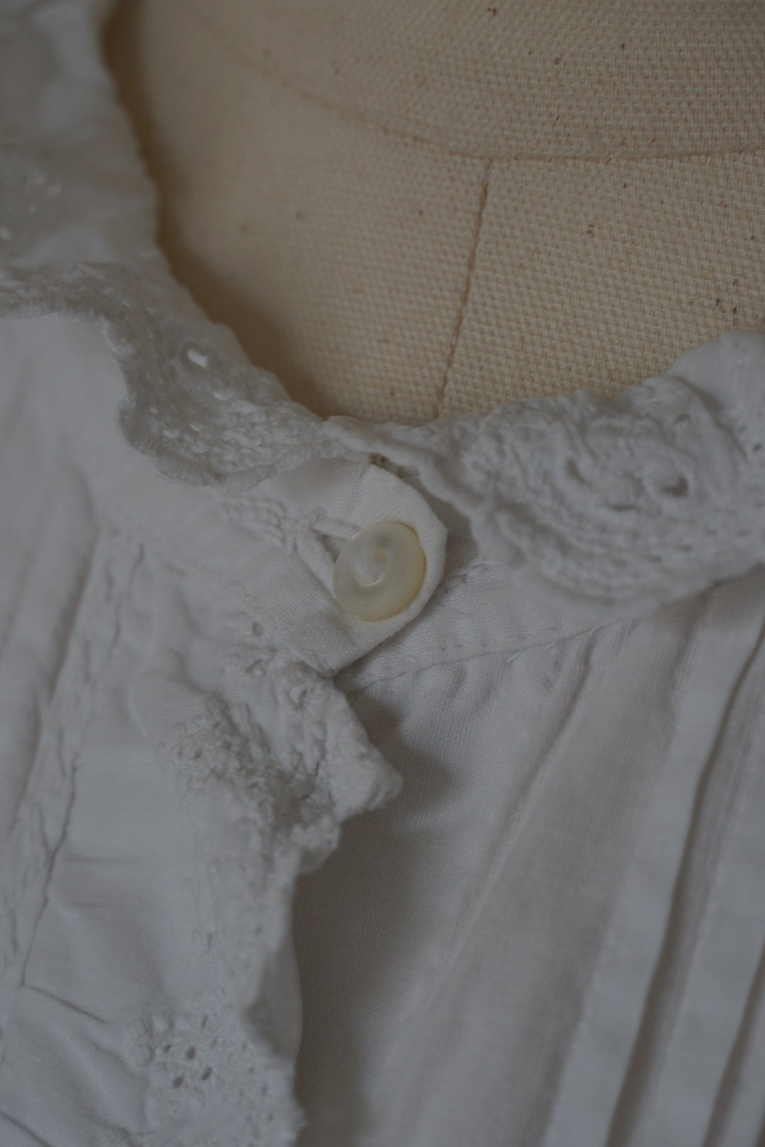Antique French White Cotton Blouse