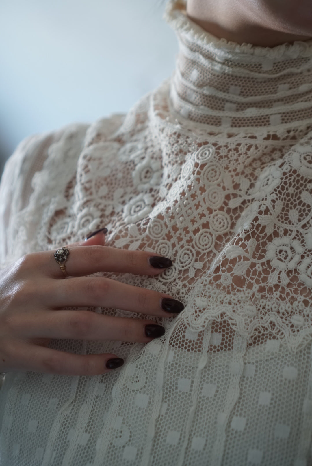 Edwardian High Neck Lace Blouse