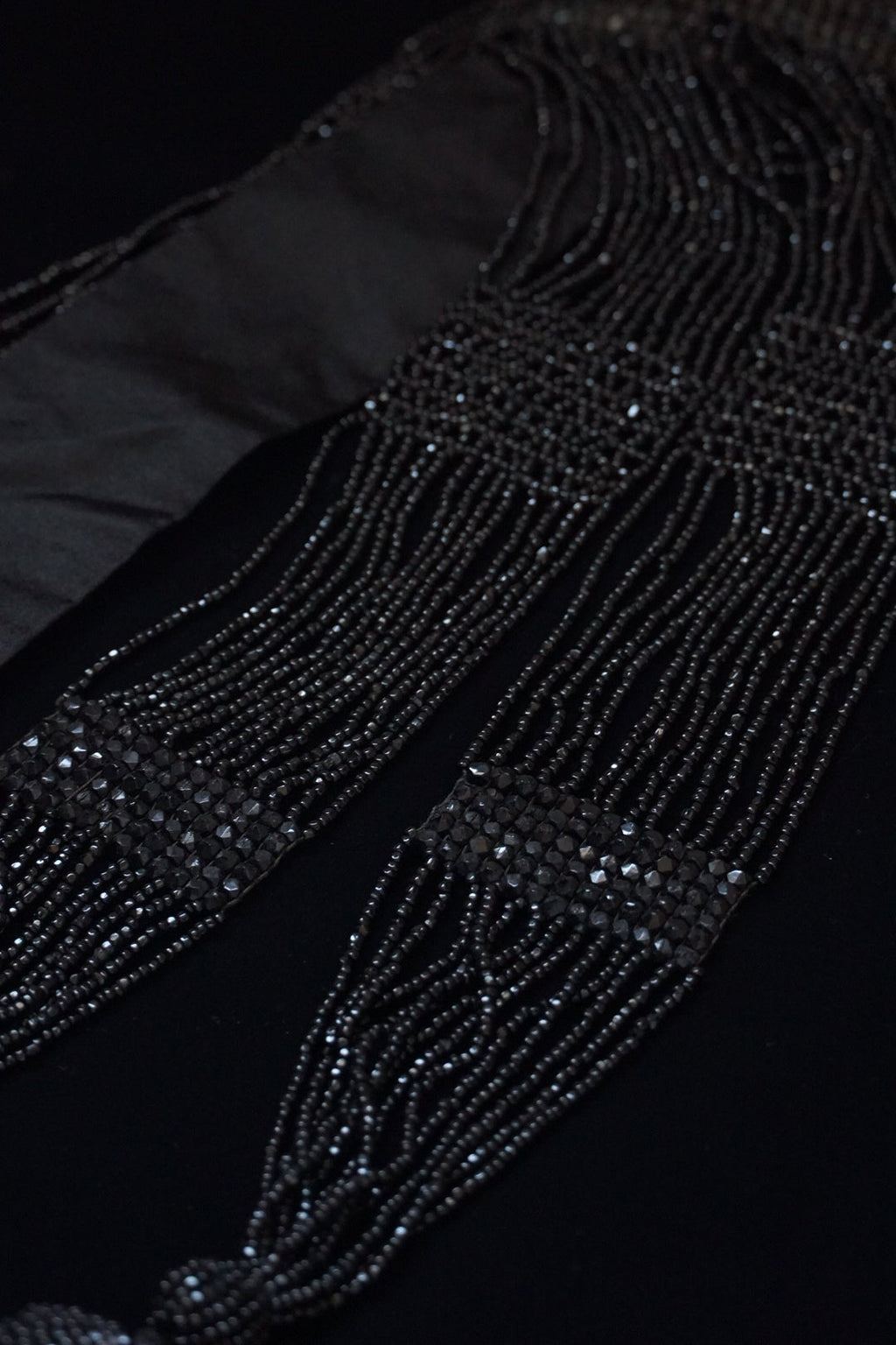 Victorian Jet Beaded Belt/Necklace with Tassels