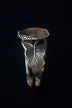 Vintage Speckled Agate Gold Leaf Bangle