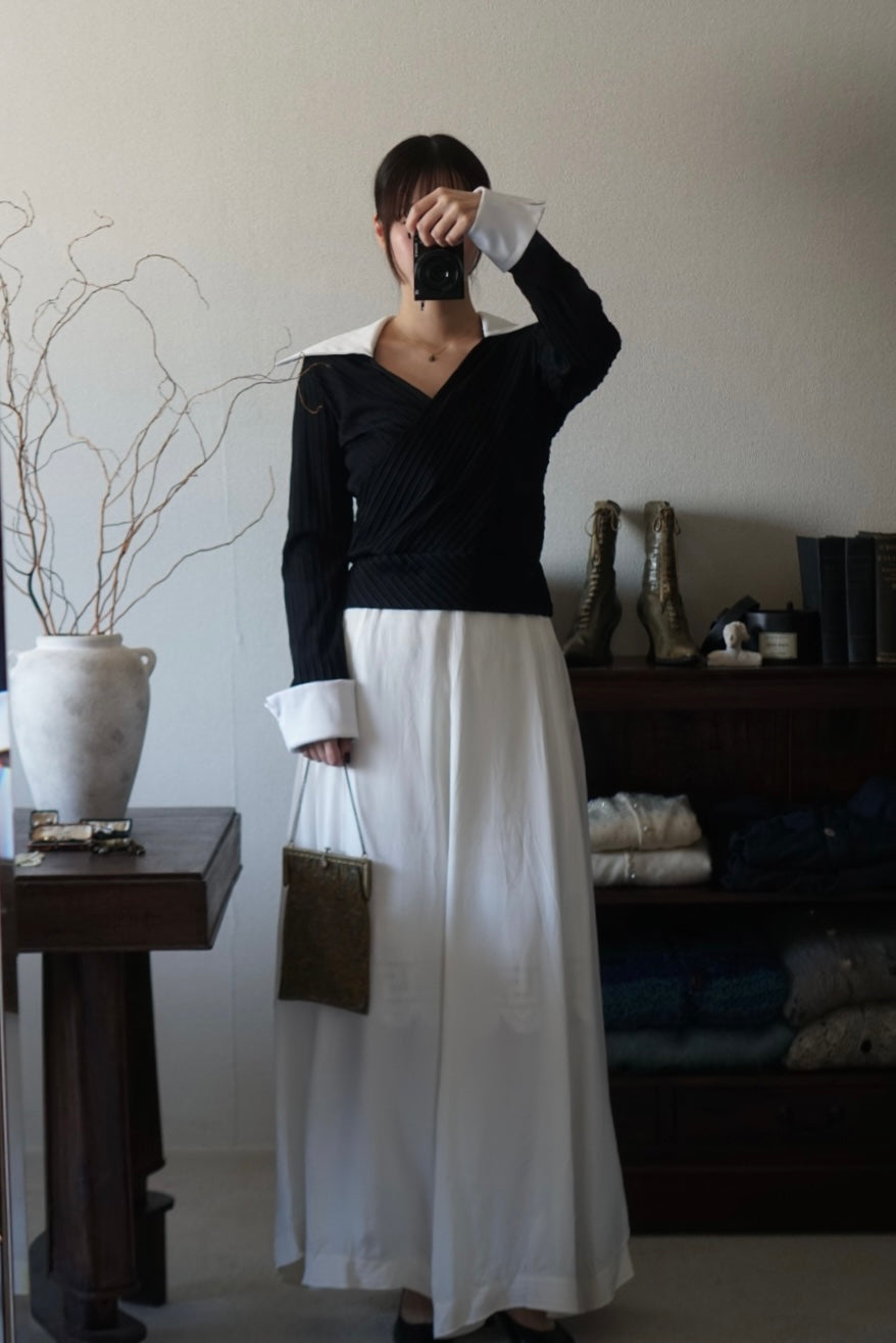 Vintage Big Satin Collar Shirt