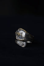 1930's Silver Initial”A” Floral Spoon ring