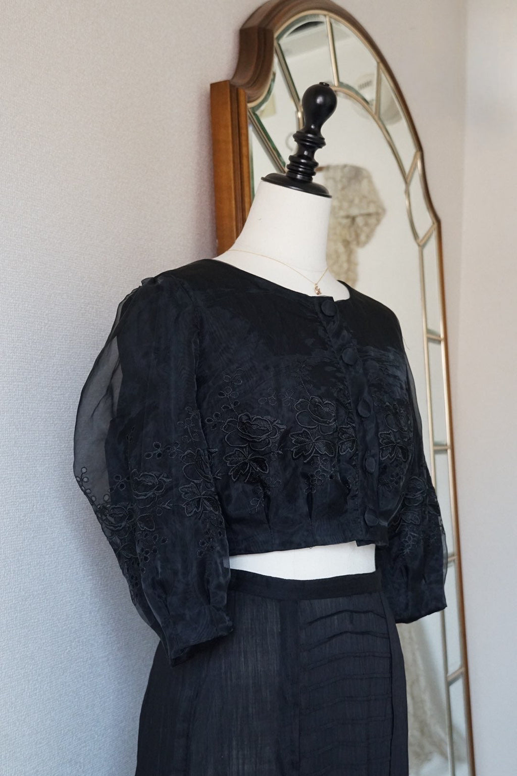 Vintage Black Sheer Blouse