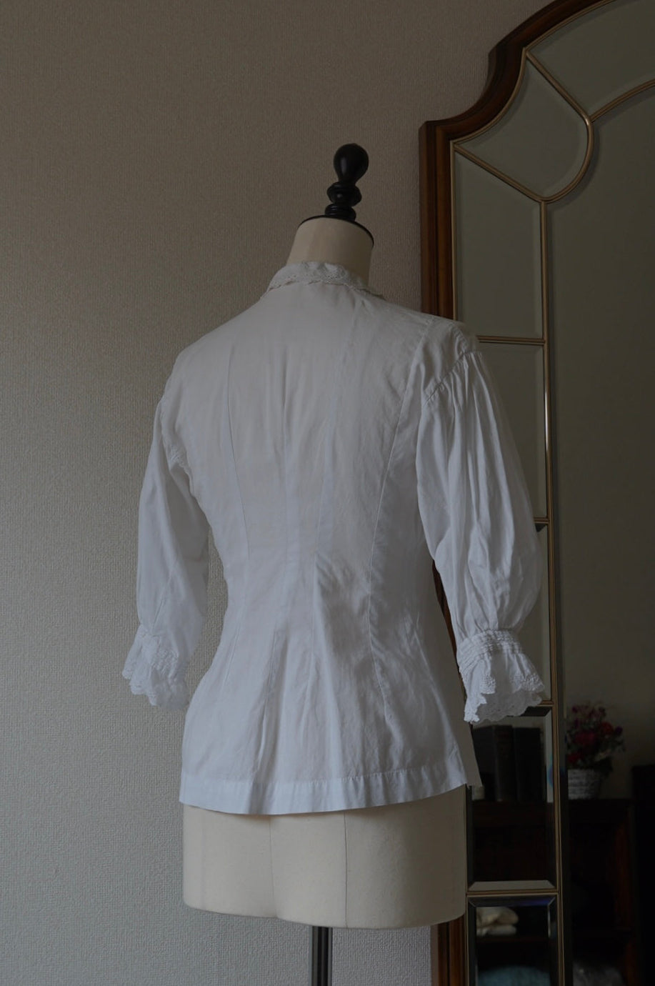 Antique French White Cotton Blouse
