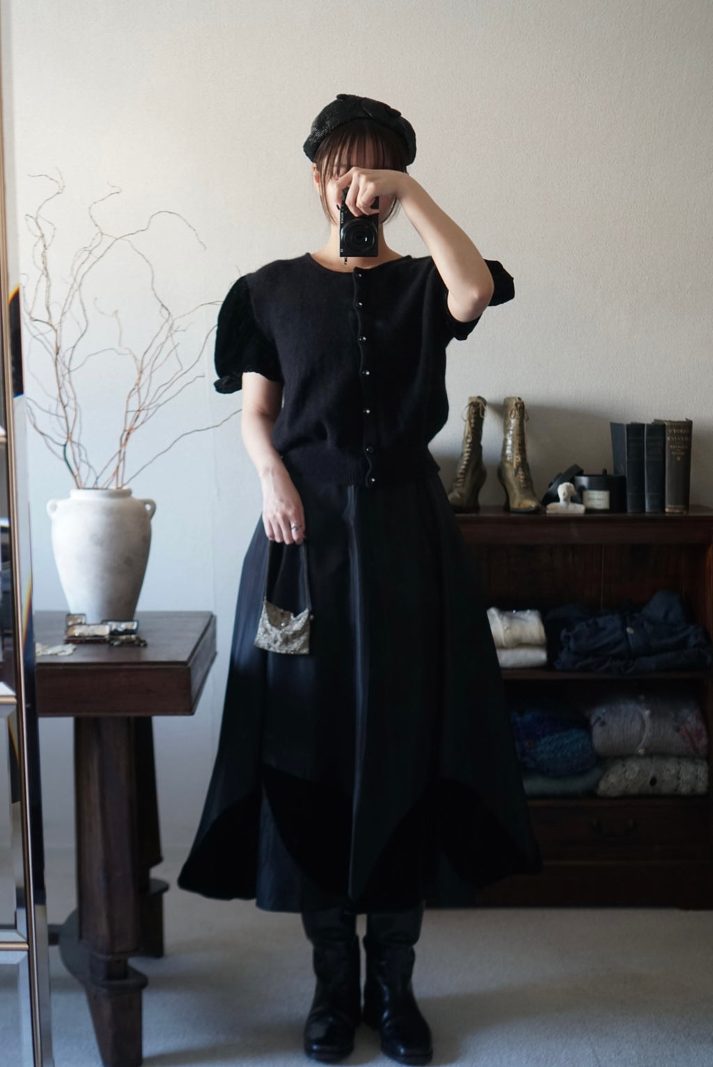 1950's Silk Velvet Leaf Skirt