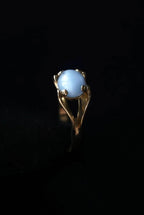Vintage Blue Cabochon Stone Gold Ring
