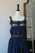 Antique French Black Cotton Dress