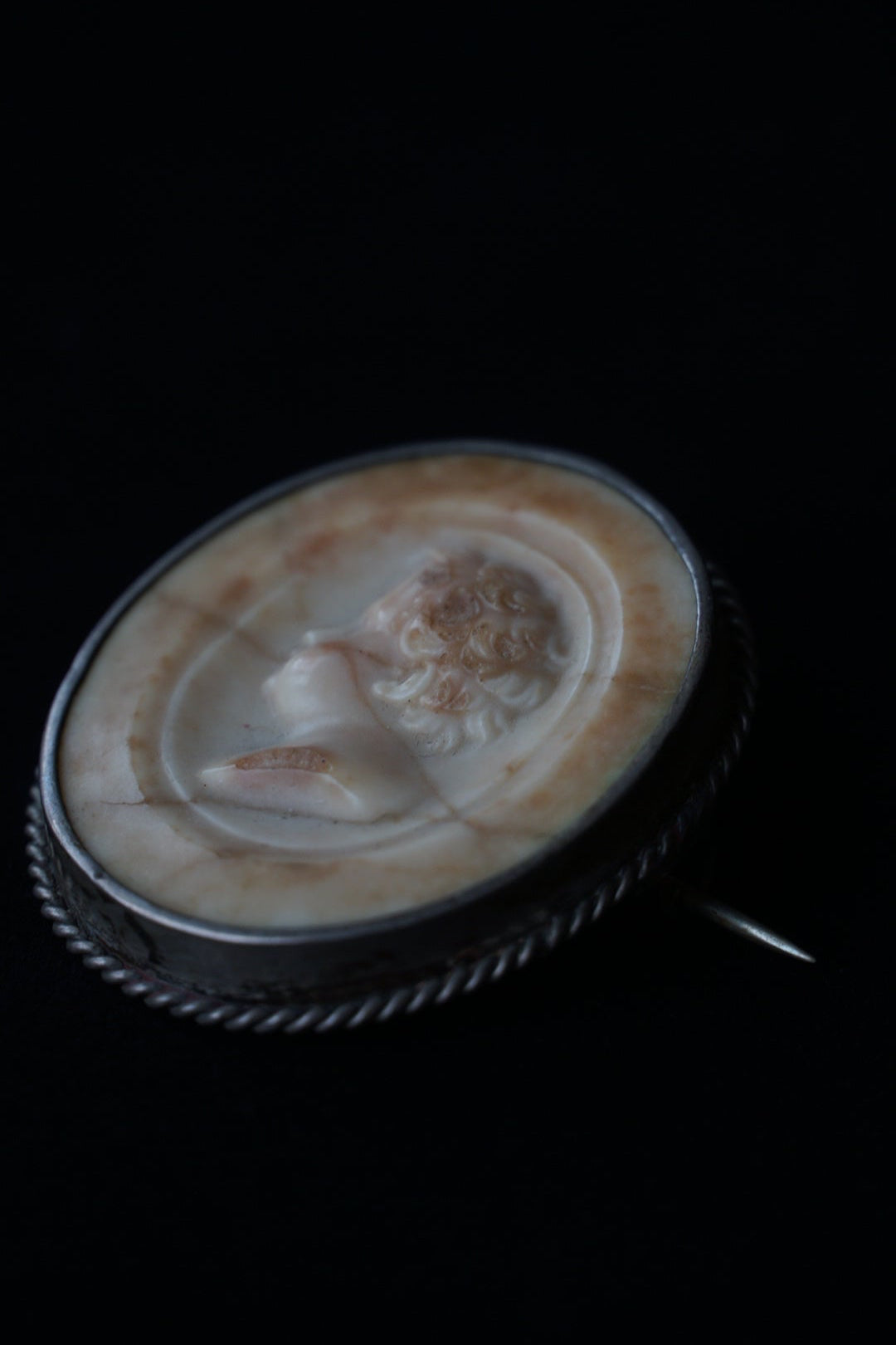 Victorian Grand Tour Marble Cameo Brooch