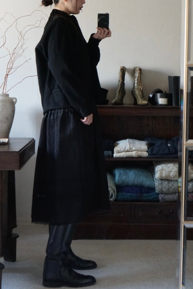 1940's Black Wool×Shearling Lamb Jacket
