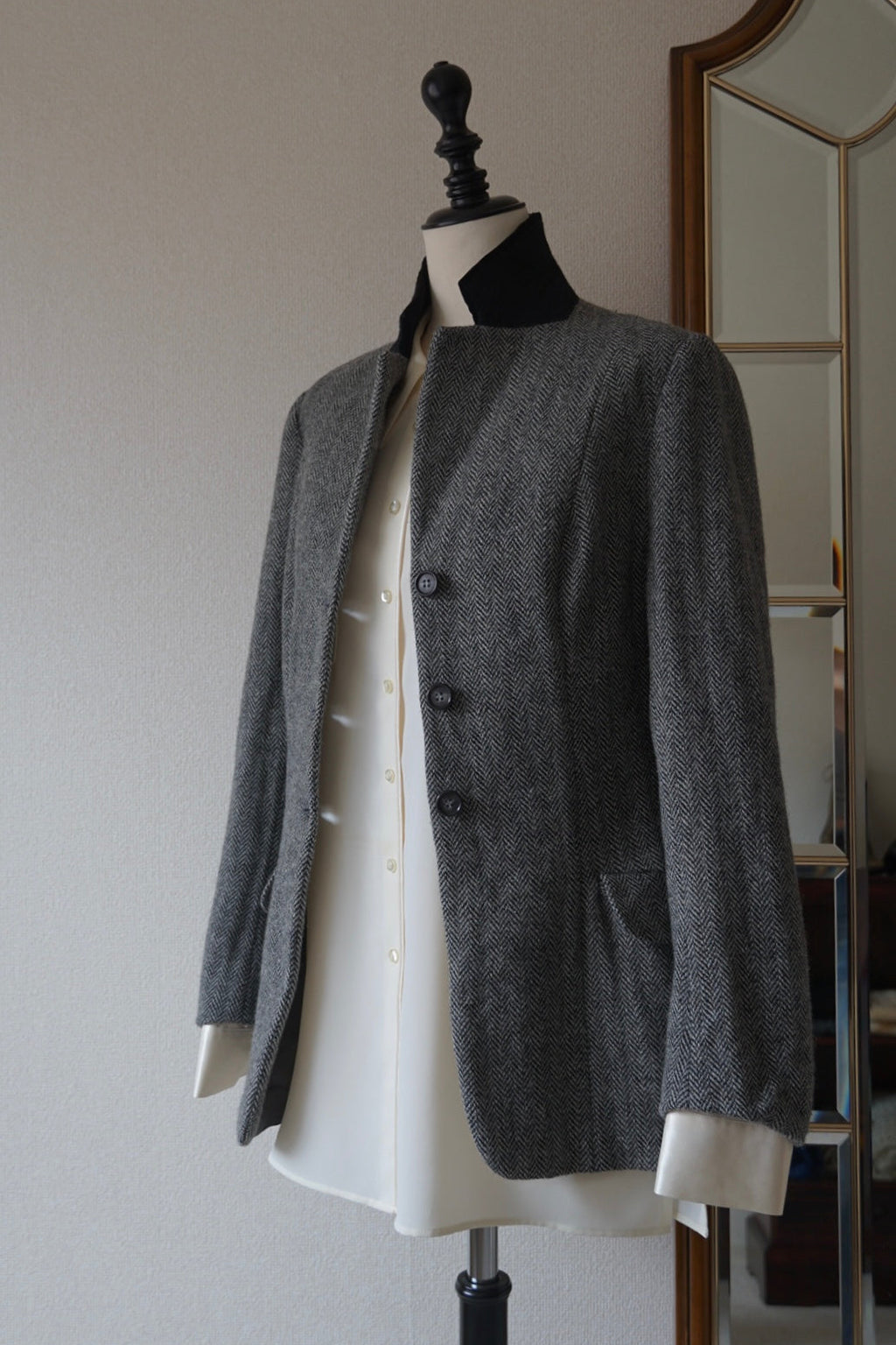 Vintage Grey Herringbone Jacket